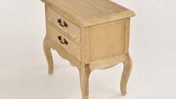 miniaturka Francuska Szafka Nocna Gięte Nogi Metalowe Uchwyty – Venezia Oak