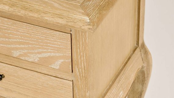 miniaturka Francuska Szafka Nocna Gięte Nogi Metalowe Uchwyty – Venezia Oak