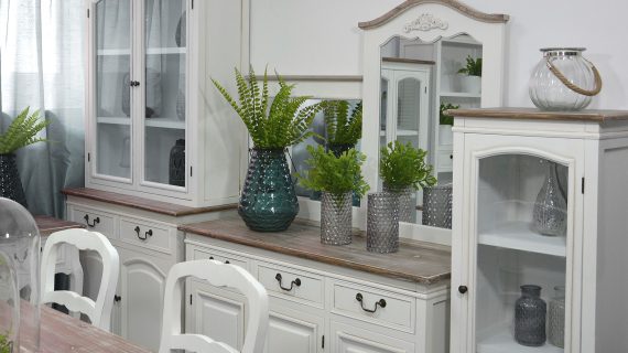 miniaturka Prowansalska szafka nocna z przecieranym frontem – Sorrento White