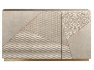 Szampańska Komoda Asymetryczny Wzór 3D Złote Nogi – Eleganza