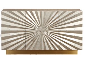 Szampańska Komoda Geometryczny Wzór Origami Złote Akcenty – Eleganza