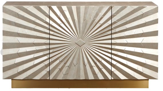 Szampańska Komoda Geometryczny Wzór Origami Złote Akcenty – Eleganza