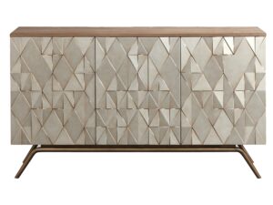 Złocona Komoda Wzór Origami Retro Nóżki Vintage – Eleganza
