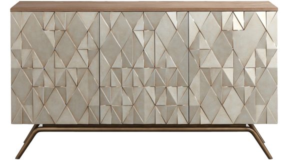 Złocona Komoda Wzór Origami Retro Nóżki Vintage – Eleganza