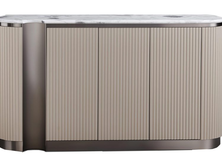 Beżowa komoda w nowoczesnym kształcie