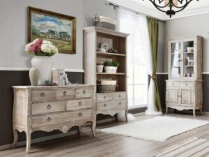 miniaturka Kredens z bielonego drewna paulowni na giętych nóżkach – Viva