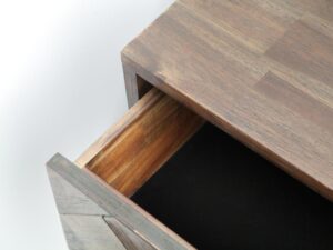 miniaturka Retro Komoda Szczotkowane Drewno Mosiężne Uchwyty – Willowbrook