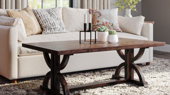 miniaturka Klasyczny Stolik Drewniany Intarsja w Jodełkę – Avola