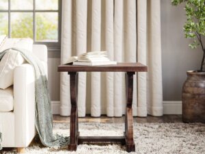 miniaturka Prowansalski Stolik Drewniany Intarsja Jodełka – Avola