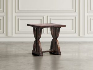 miniaturka Prowansalski Stolik Drewniany Intarsja Jodełka – Avola