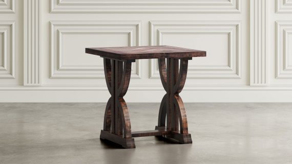 miniaturka Prowansalski Stolik Drewniany Intarsja Jodełka – Avola