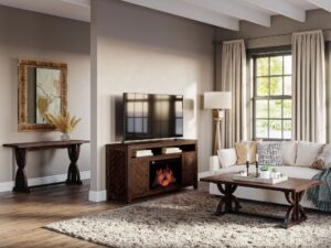 miniaturka Klasyczna Konsola Drewniana Intarsja w Jodełkę – Avola