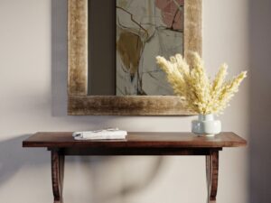 miniaturka Klasyczna Konsola Drewniana Intarsja w Jodełkę – Avola