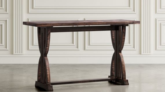 miniaturka Klasyczna Konsola Drewniana Intarsja w Jodełkę – Avola