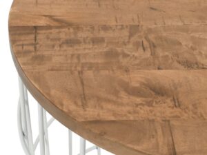 miniaturka Zestaw Białych Stolików Metalowa Podstawa Koło – Avola