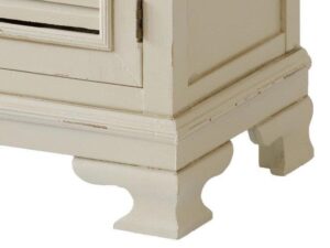 miniaturka Szafka nocna kremowa z rzeźbieniami i jasnobrązowym blatem – Sorrento