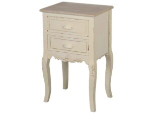 Szafka nocna kremowa z metalowym uchwytem – Sorrento