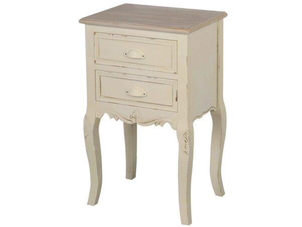 Szafka nocna retro z szufladami i giętymi nogami w stylu ludwikowskim