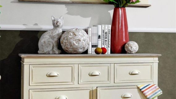 miniaturka Komoda kremowa prowansalska z rzeźbieniami – Sorrento