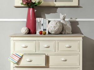 miniaturka Komoda kremowa prowansalska z rzeźbieniami – Sorrento