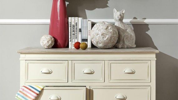 miniaturka Komoda kremowa prowansalska z rzeźbieniami – Sorrento