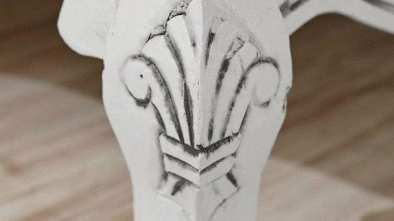 miniaturka Regał biały prowansalski z wieńcem w kolorze ciemnobrązowym – Sorrento White