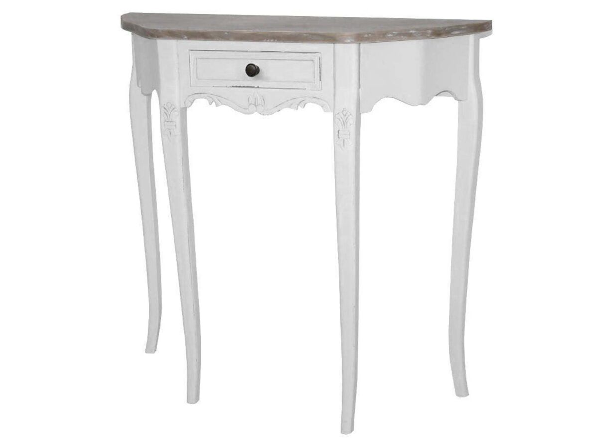Konsola w stylu prowansalskim z białym efektem – Sorrento White