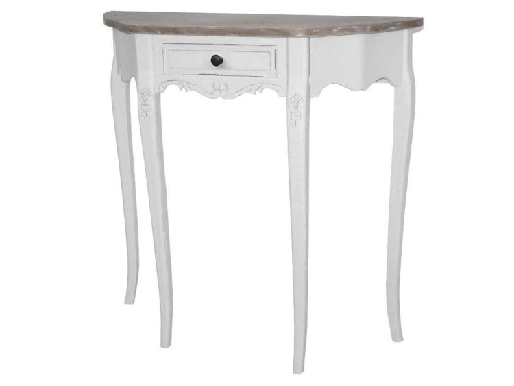 Konsola w stylu prowansalskim z białym efektem – Sorrento White