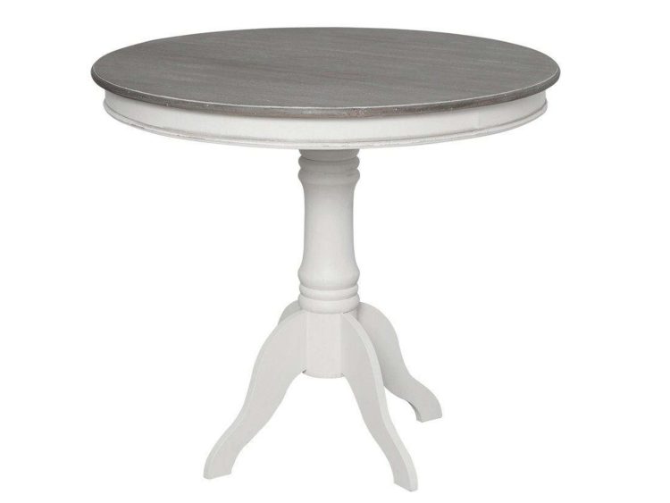 Stół prowansalski okrągły z ciemnym blatem – Sorrento White