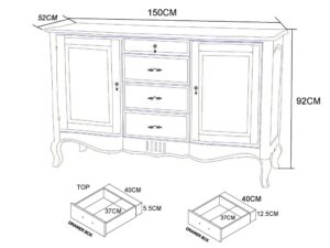 miniaturka Komoda z litego drewna z miodowym blatem w stylu prowansalskim – Verona