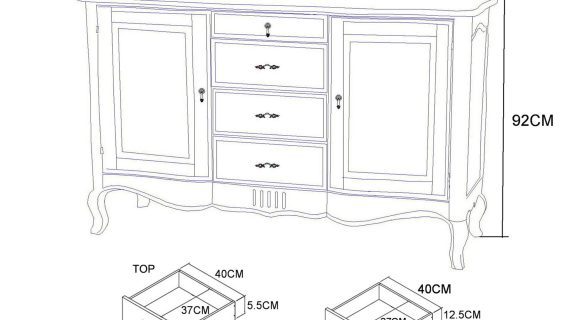 miniaturka Komoda z litego drewna z miodowym blatem w stylu prowansalskim – Verona