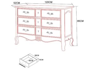 miniaturka Prowansalska komoda drewniana z miodowym blatem – Verona