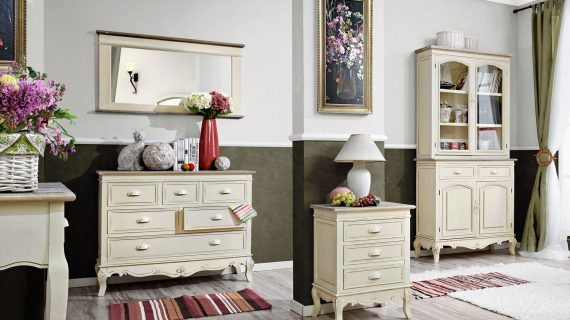 miniaturka Lustro kremowe w stylu prowansalskim – Sorrento