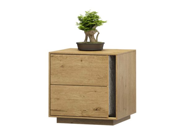 Szafka nocna dąb craft z dwoma szufladami
