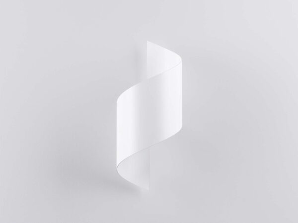 Biały kinkiet spiralny metalowy widok z boku