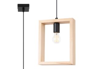 miniaturka Lampa wisząca ARVIO z naturalnego drewna skandynawska