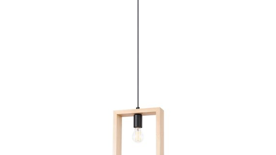 Lampa wisząca ARVIO z naturalnego drewna skandynawska