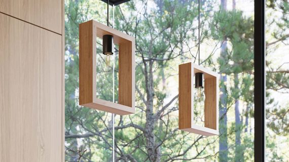 miniaturka Lampa wisząca ARVIO z naturalnego drewna skandynawska