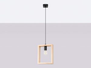 miniaturka Lampa wisząca ARVIO z naturalnego drewna skandynawska