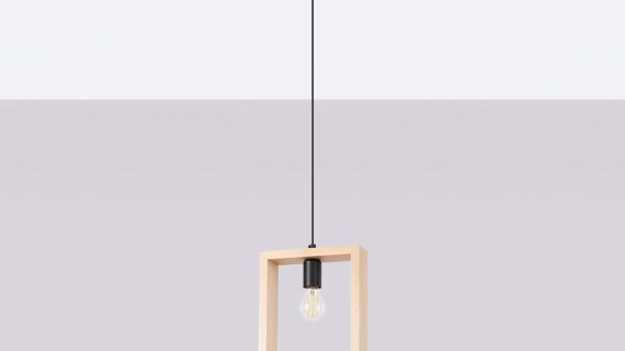 miniaturka Lampa wisząca ARVIO z naturalnego drewna skandynawska