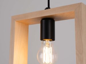 miniaturka Lampa wisząca ARVIO z naturalnego drewna skandynawska