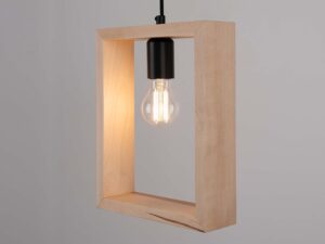 miniaturka Lampa wisząca ARVIO z naturalnego drewna skandynawska