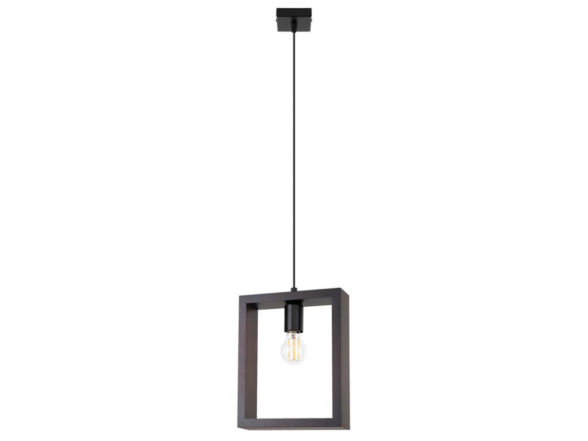 Lampa wisząca ARVIO drewniana wenge loftowa