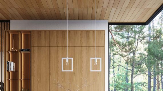 miniaturka Lampa wisząca ARVIO biała minimalistyczna