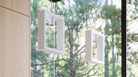 miniaturka Lampa wisząca ARVIO biała minimalistyczna