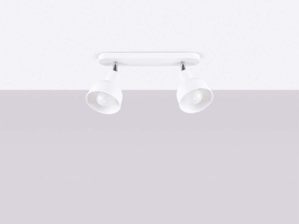 Biała listwa dwupunktowa spoty widok z boku