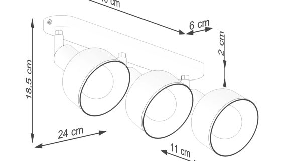 miniaturka Plafon ELVO 3 biały designerski