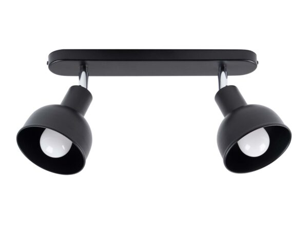 Listwa sufitowa czarna z dwoma spotami regulowanymi