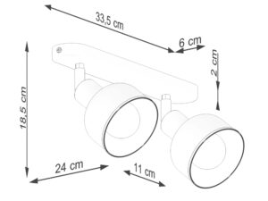 miniaturka Plafon ELVO 2 czarny nowoczesny