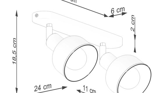 miniaturka Plafon ELVO 2 czarny nowoczesny